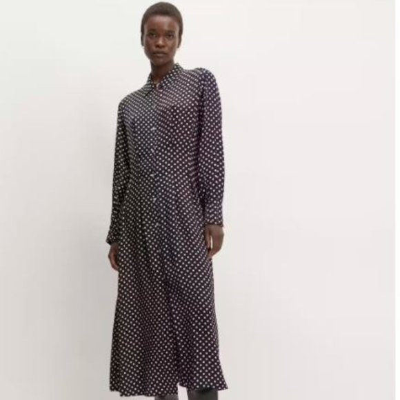 Everlane Dresses & Skirts - Everlane The Hammered Satin Shirt Dress NWT